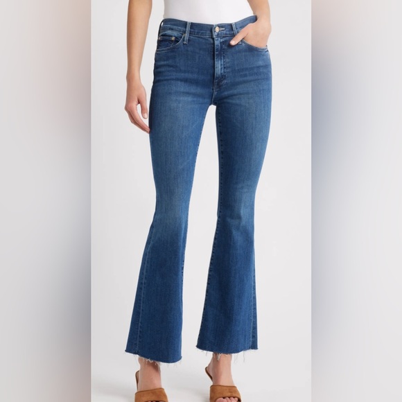 MOTHER Denim - Mother The Weekender Fray Flare Jeans 28 Faded Blue Mid Rise Denim